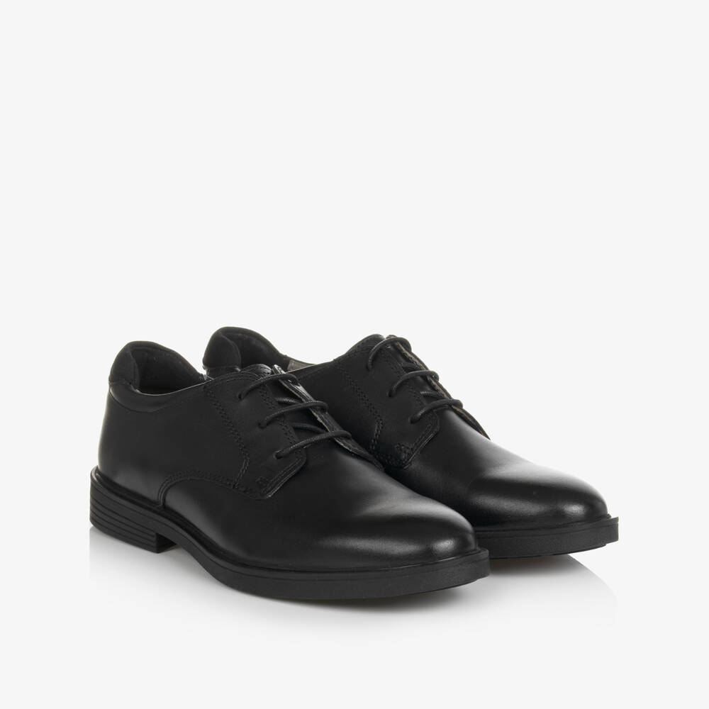 Geox-Boys Black Leather Shoes | Childrensalon