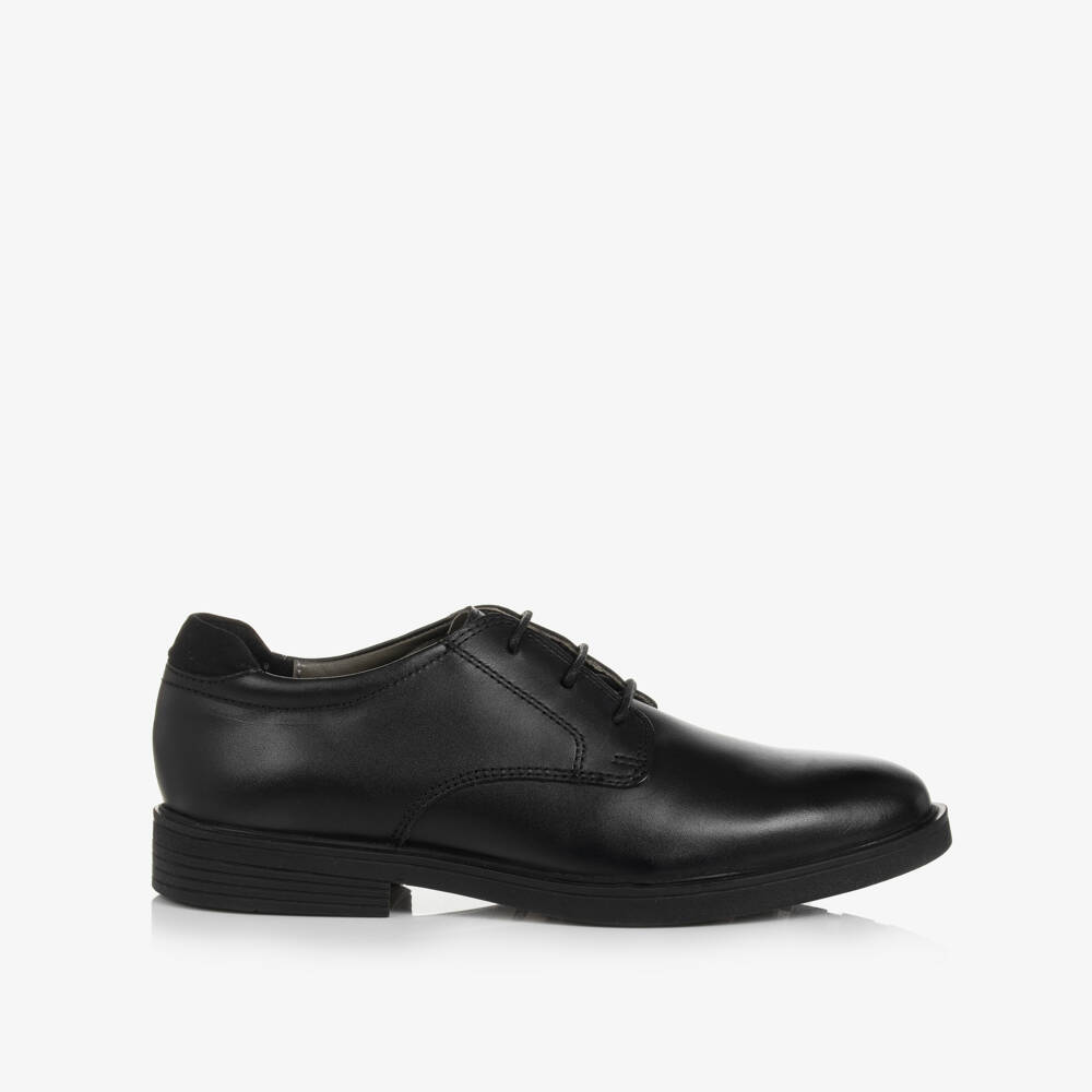 Geox-Boys Black Leather Shoes | Childrensalon