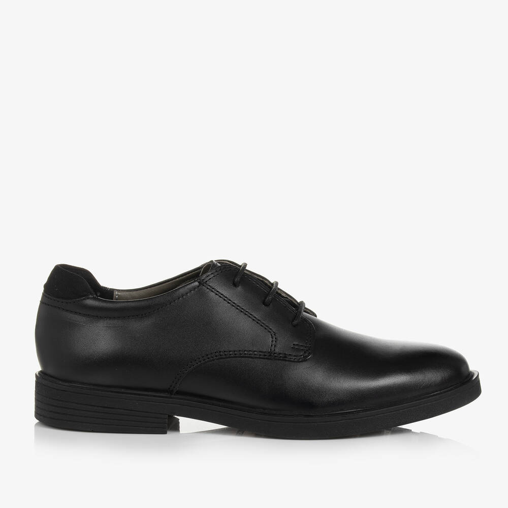 Geox-Boys Black Leather Shoes | Childrensalon