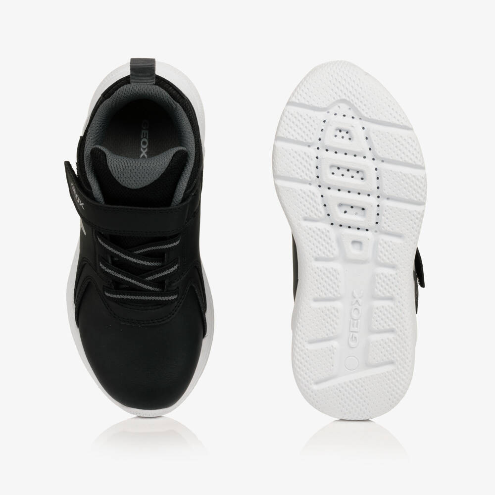 Geox-Boys Black Velcro Trainers with Elasticated Laces | Childrensalon