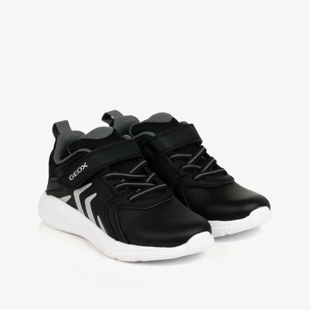 Geox-Boys Black Velcro Trainers with Elasticated Laces | Childrensalon