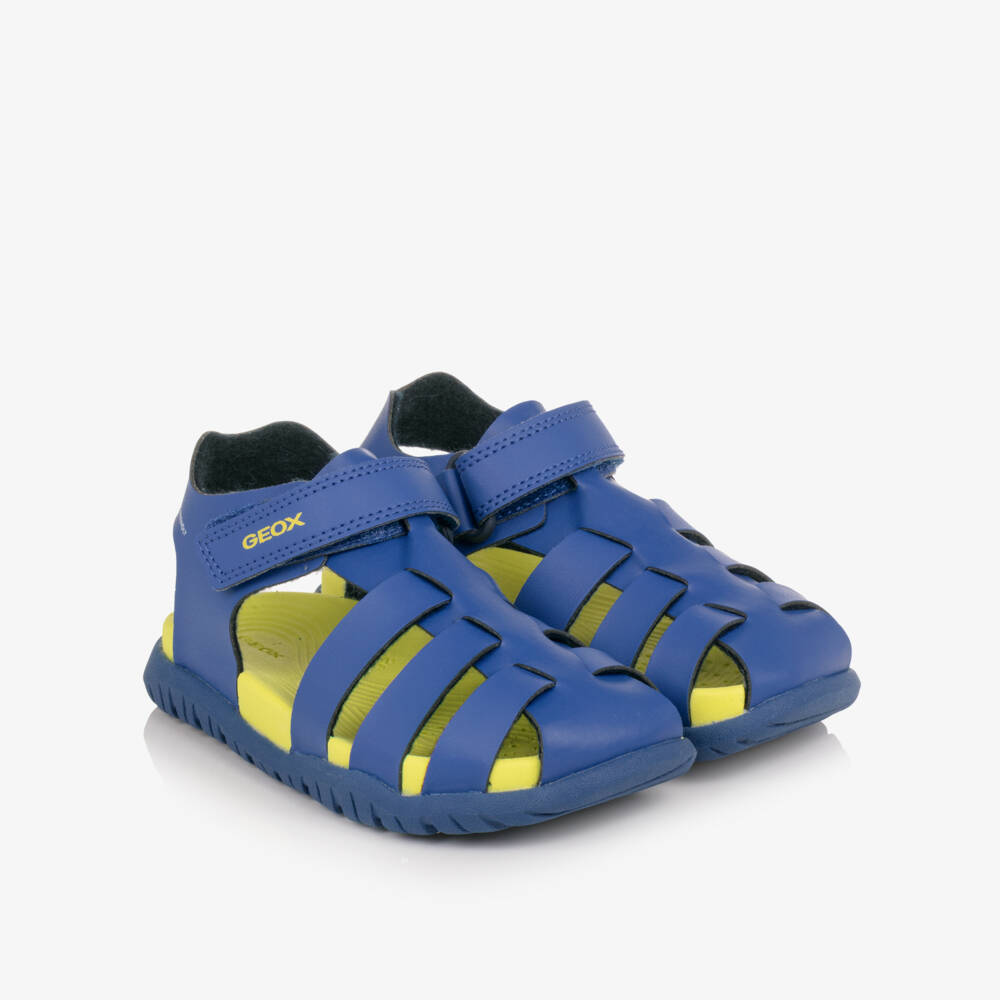 Geox-Boys Blue Faux Leather Sandals | Childrensalon