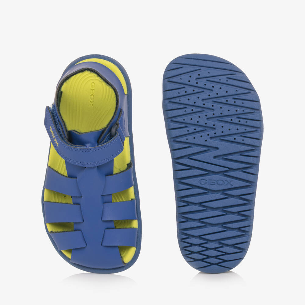 Geox-Boys Blue Faux Leather Sandals | Childrensalon