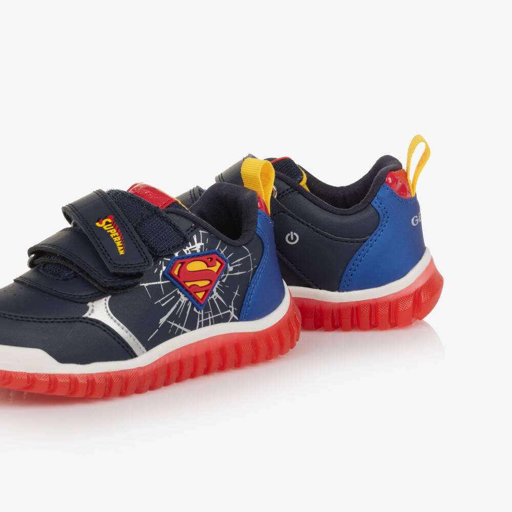 Geox-Boys Blue & Red Superman Light-Up Trainers | Childrensalon