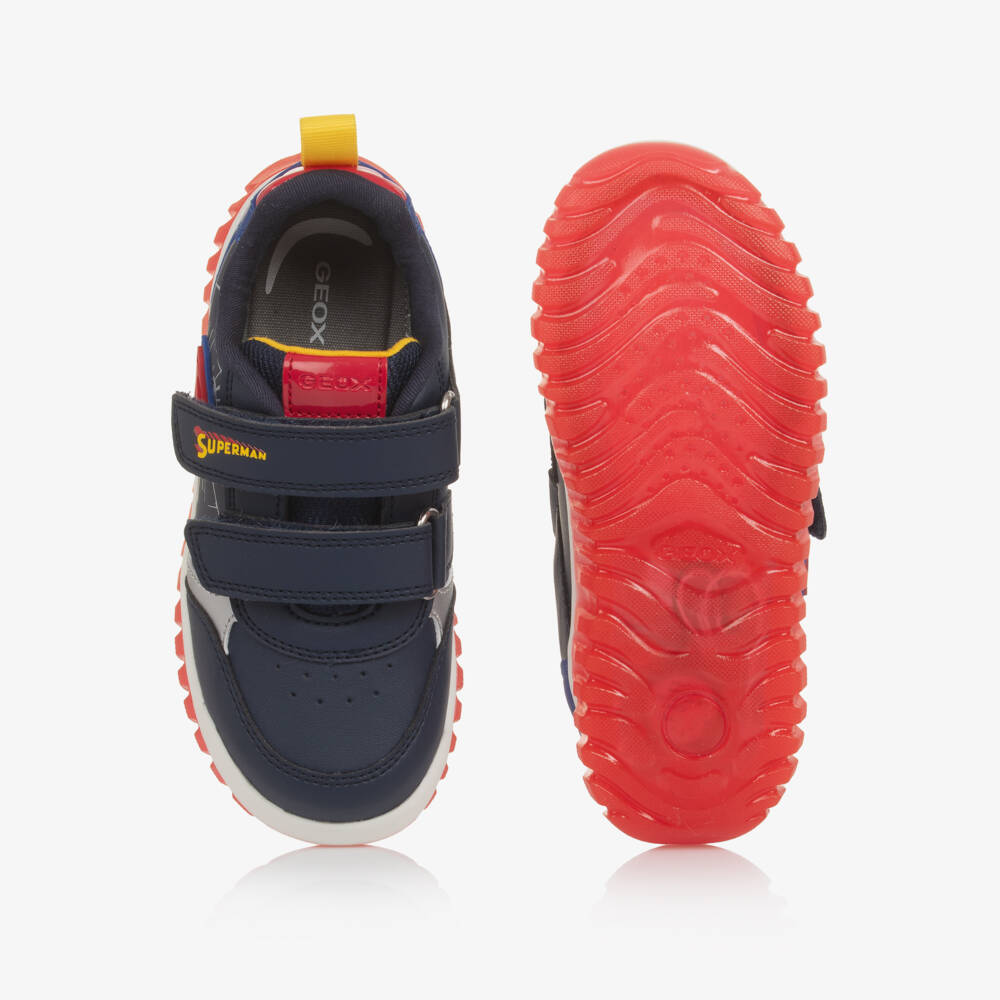Geox-Boys Blue & Red Superman Light-Up Trainers | Childrensalon