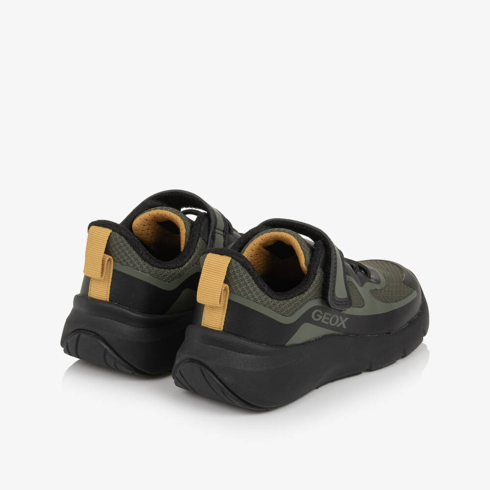 Geox-Boys Green & Black Velcro Trainers with Hard Toe | Childrensalon