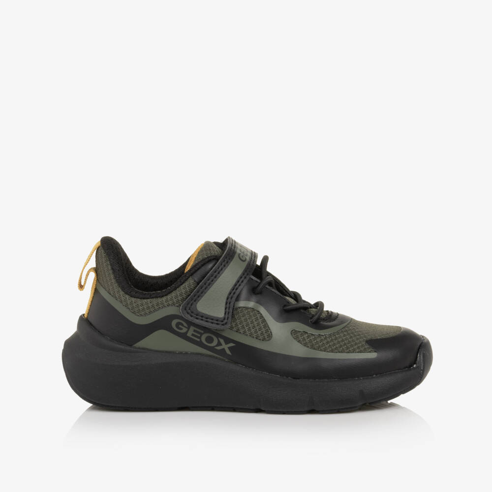 Geox-Boys Green & Black Velcro Trainers with Hard Toe | Childrensalon