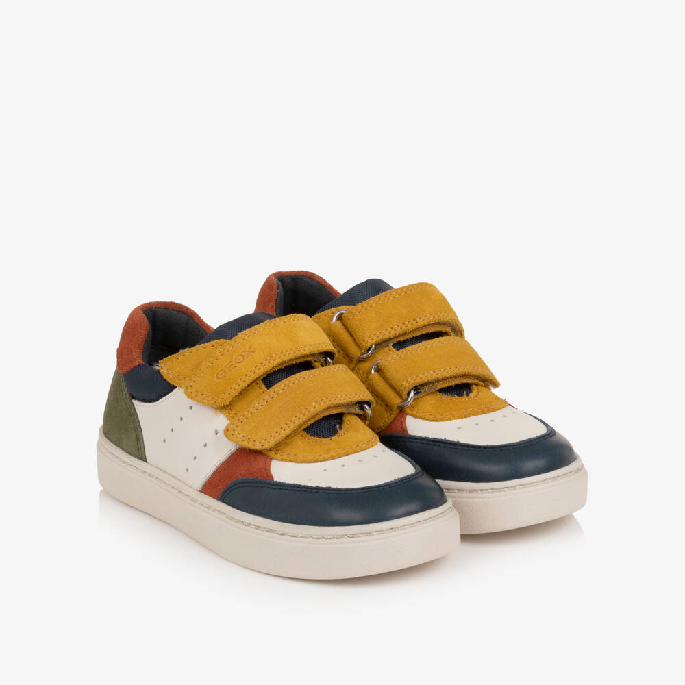 Geox-Boys Ivory & Ochre Respira Trainers | Childrensalon