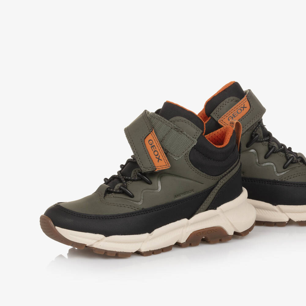 Geox-Boys Khaki Green Waterproof Boots | Childrensalon