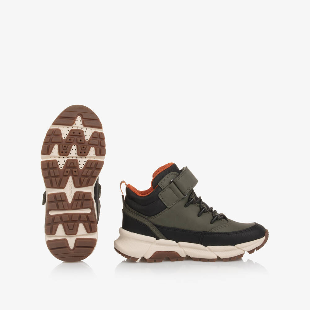 Geox-Boys Khaki Green Waterproof Boots | Childrensalon