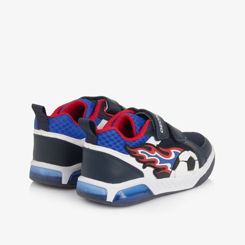 Geox-Boys Navy Blue Flame Velcro Trainers | Childrensalon