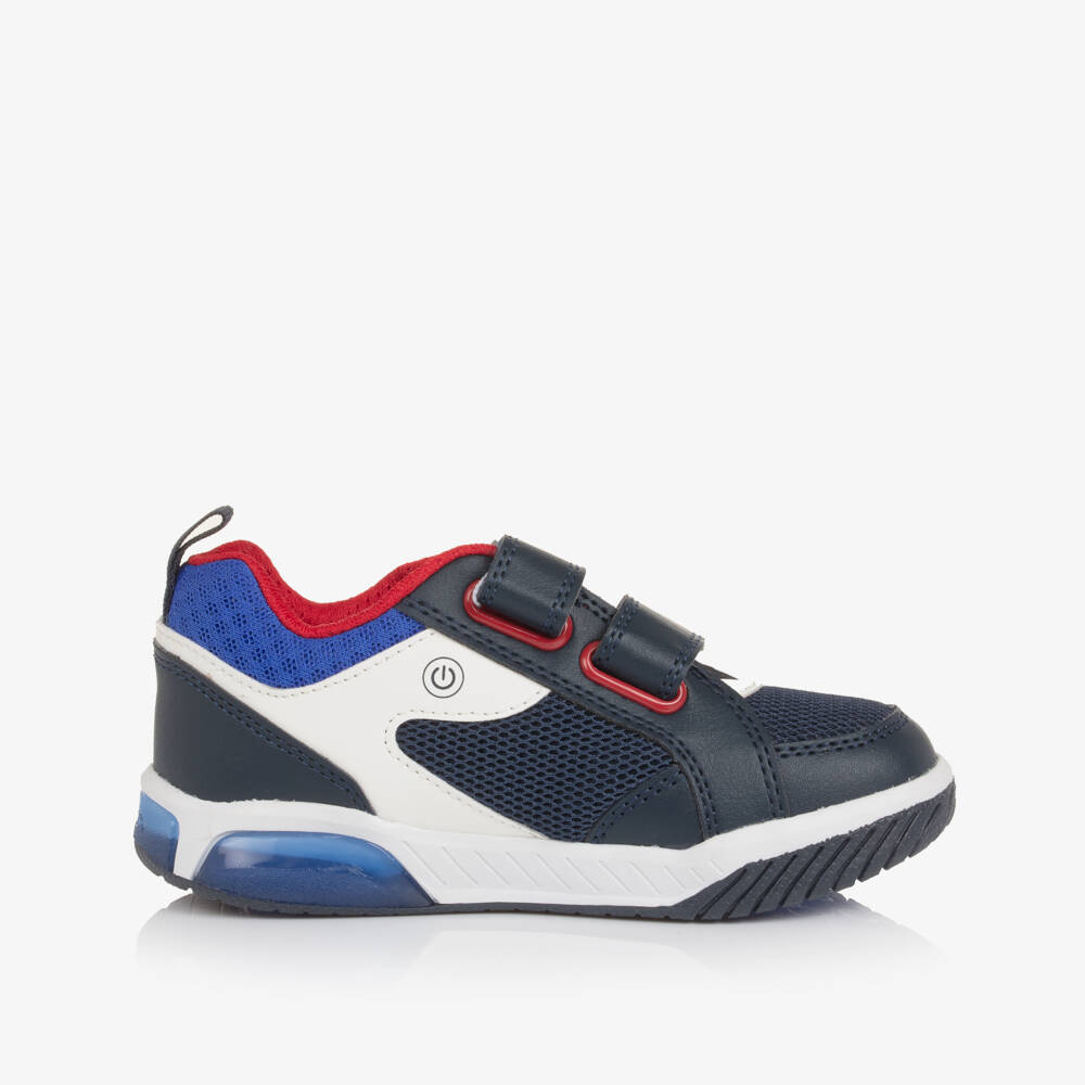 Geox-Boys Navy Blue Flame Velcro Trainers | Childrensalon