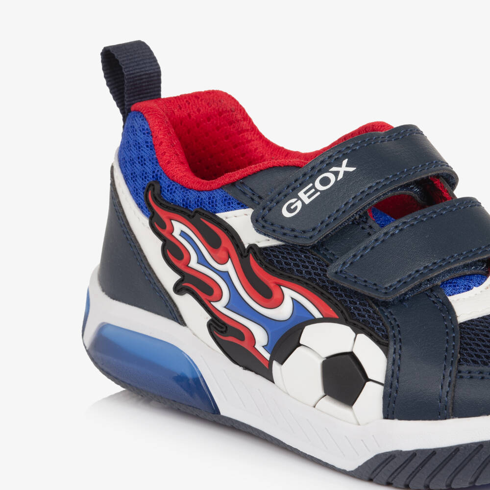 Geox-Boys Navy Blue Flame Velcro Trainers | Childrensalon