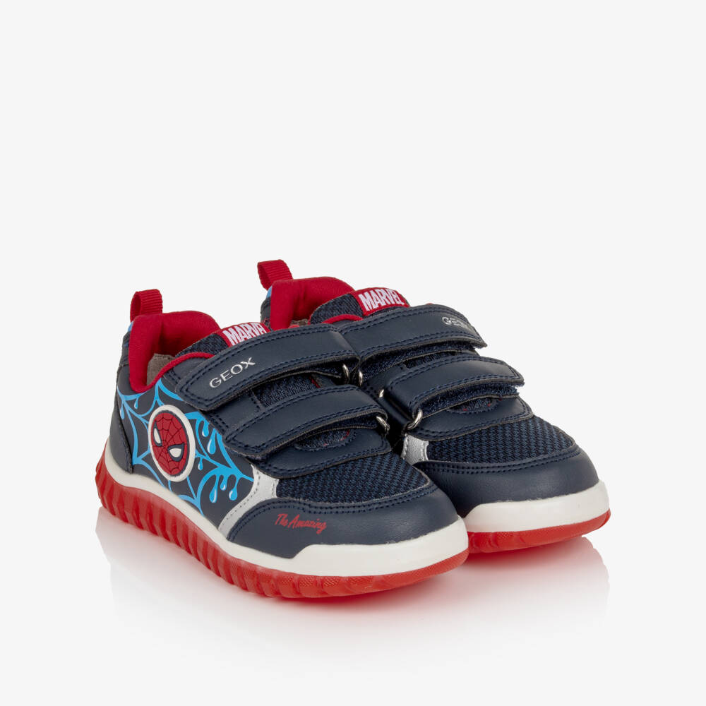 Geox-Boys Navy Blue Spiderman Trainers | Childrensalon
