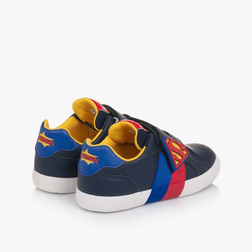 Geox-Boys Navy Blue Superman Velcro Trainers | Childrensalon