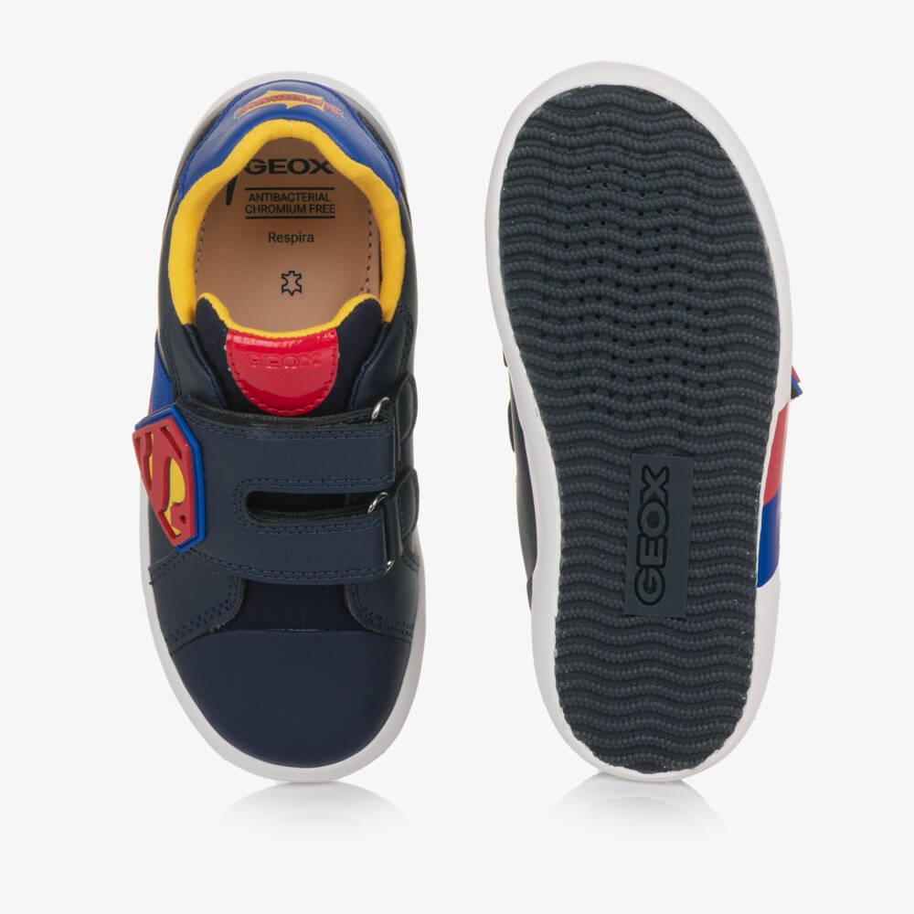 Geox-Boys Navy Blue Superman Velcro Trainers | Childrensalon