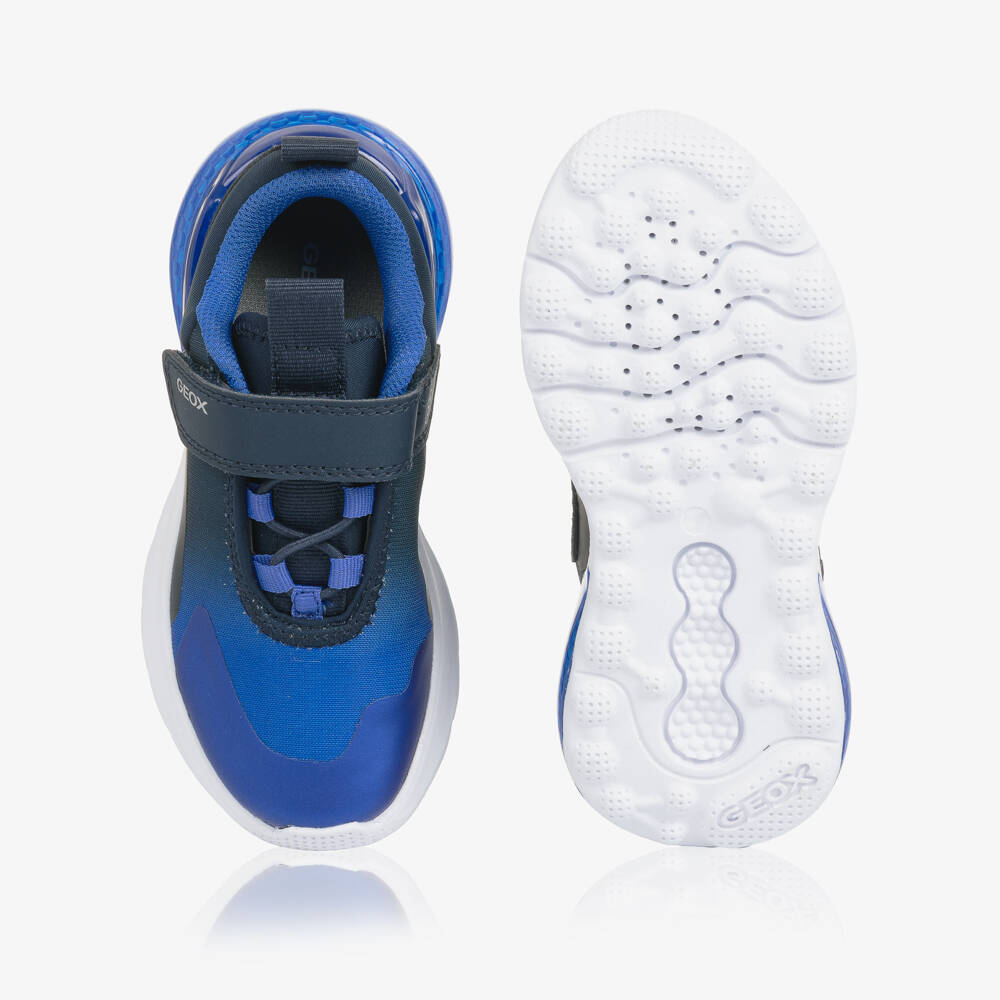 Geox-Boys Navy & Bright Blue Light-Up Trainers | Childrensalon