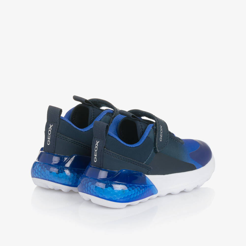 Geox-Boys Navy & Bright Blue Light-Up Trainers | Childrensalon