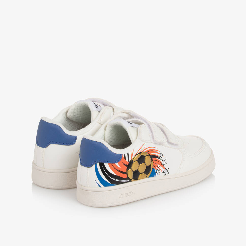 Geox-Boys White Faux Leather Football Trainers | Childrensalon