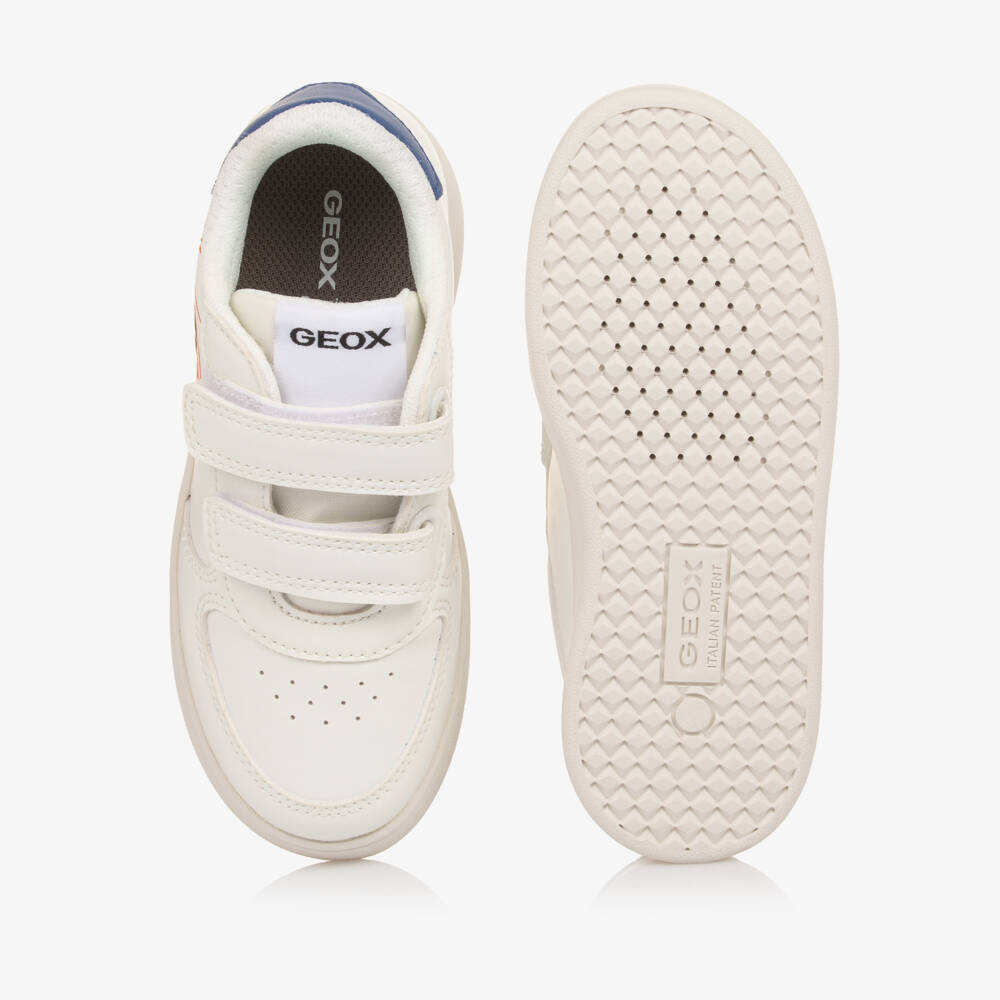 Geox-Boys White Faux Leather Football Trainers | Childrensalon