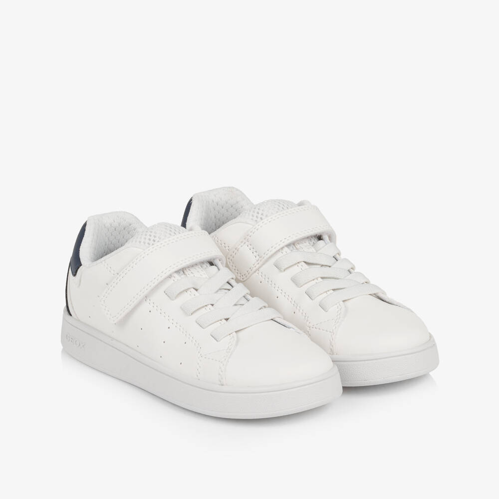 Geox-Boys White Velcro Trainers with Respira | Childrensalon