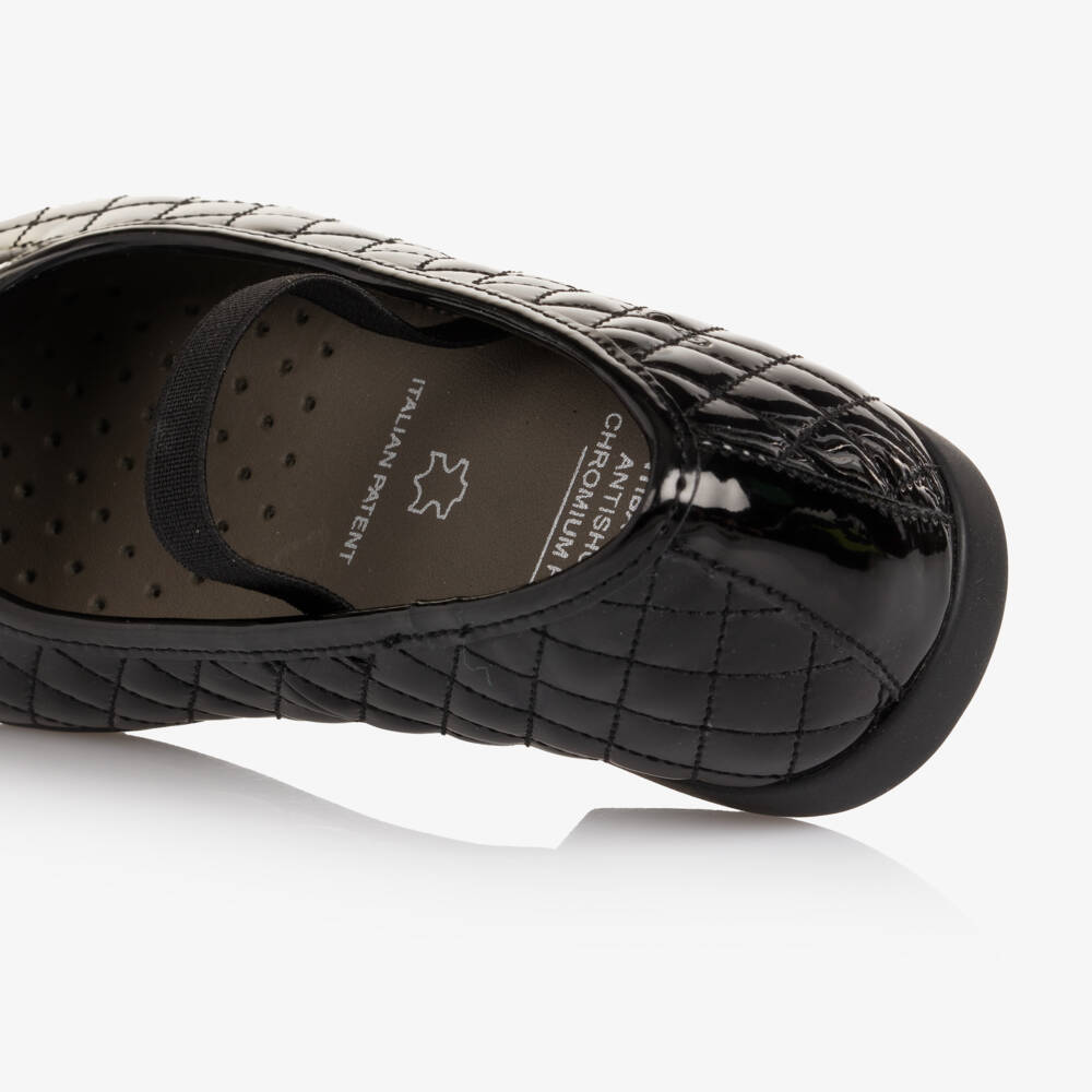 Geox-Girls Black Leather Respira Ballet Flats | Childrensalon