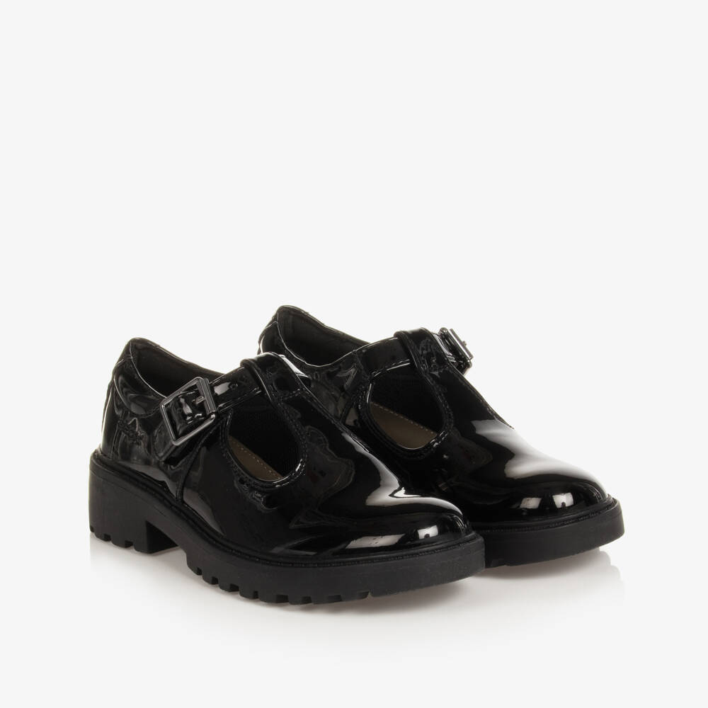 Geox-Girls Black Patent Faux Leather Shoes | Childrensalon