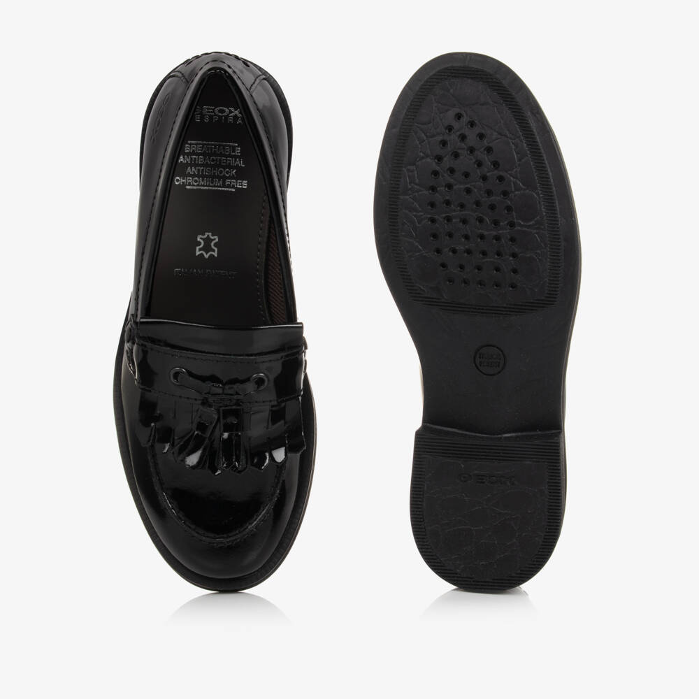 Geox-Черные лоферы из лакированной кожи для девочек | Childrensalon