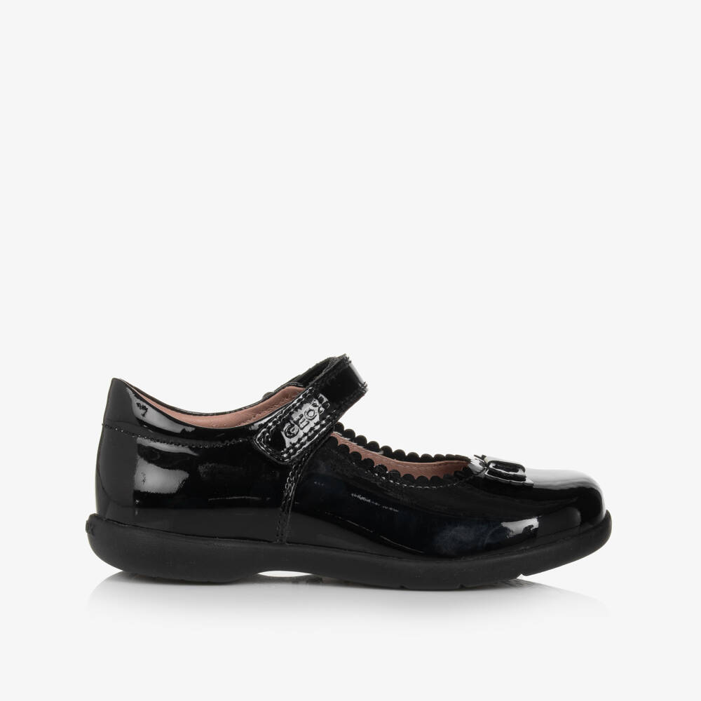 Geox-Girls Black Patent Leather Mary Jane Respira Shoes | Childrensalon