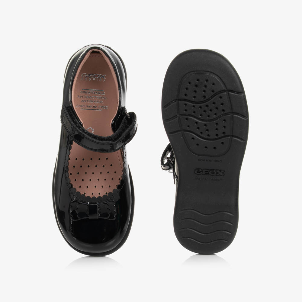 Geox-Girls Black Patent Leather Mary Jane Respira Shoes | Childrensalon