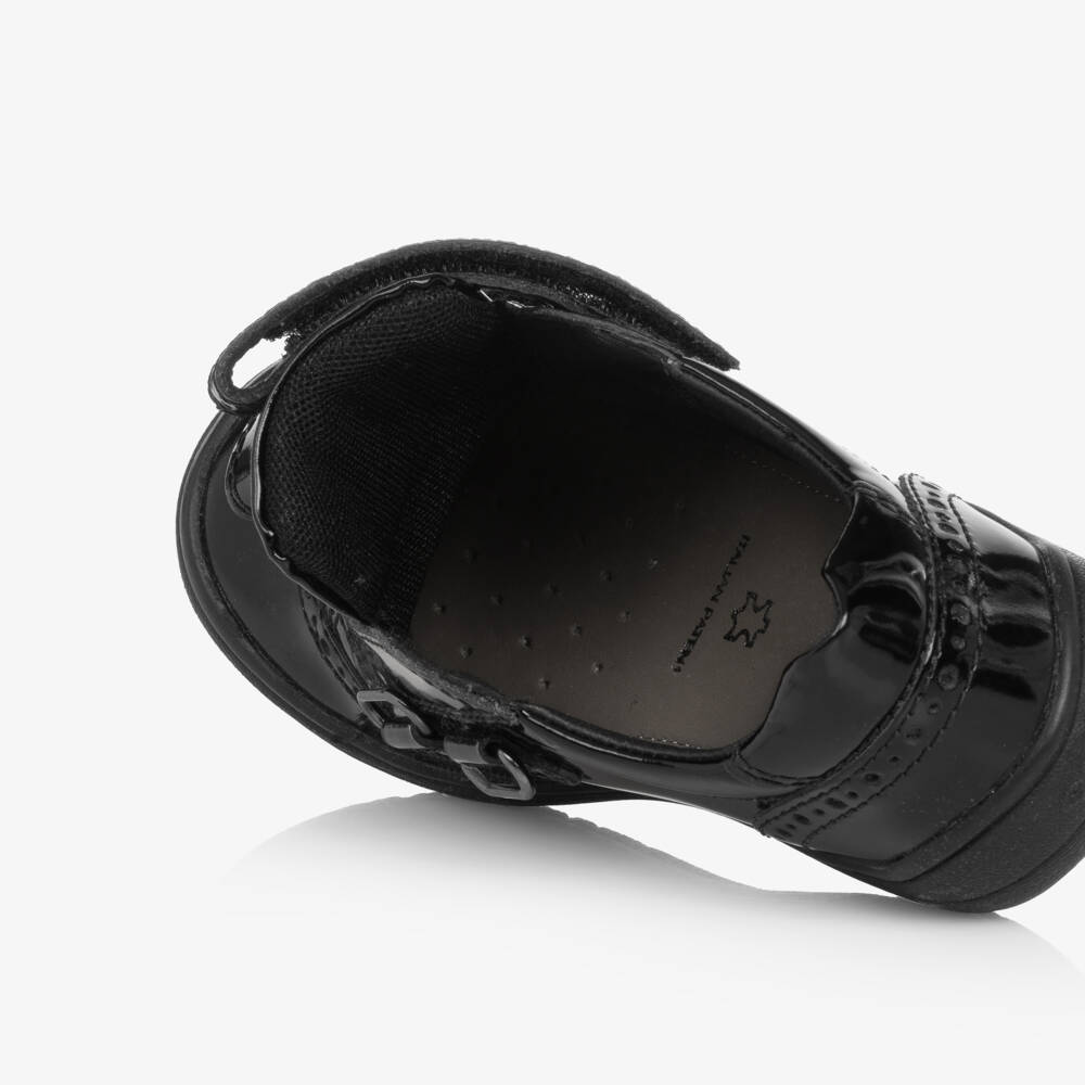Geox-Girls Black Patent Leather Respira Trainers | Childrensalon