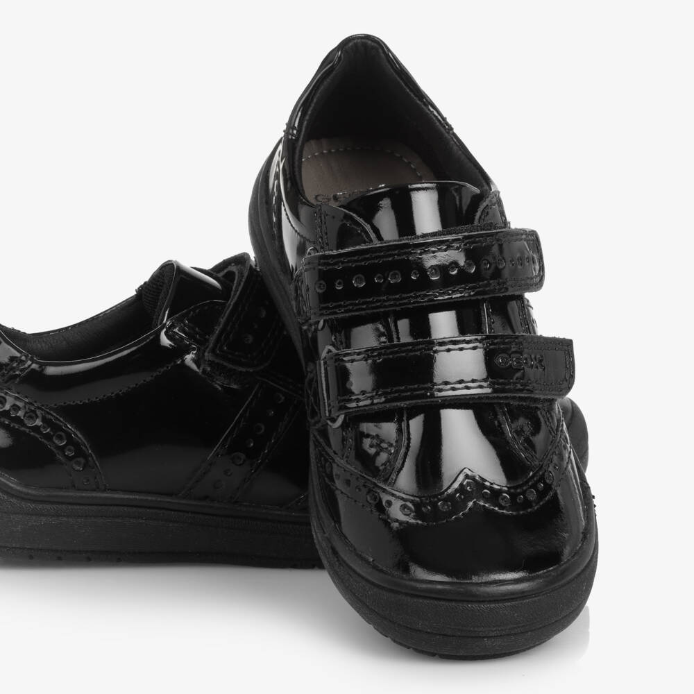 Geox-Girls Black Patent Leather Respira Trainers | Childrensalon