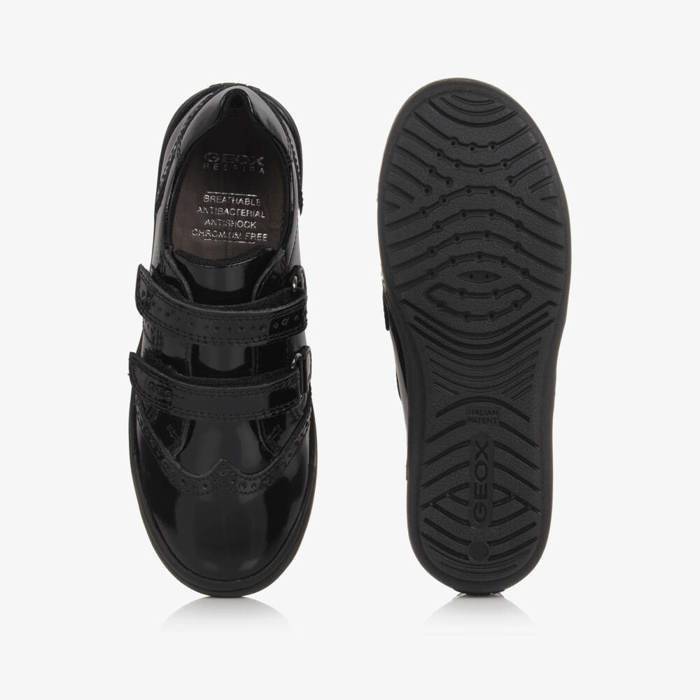 Geox-Girls Black Patent Leather Respira Trainers | Childrensalon