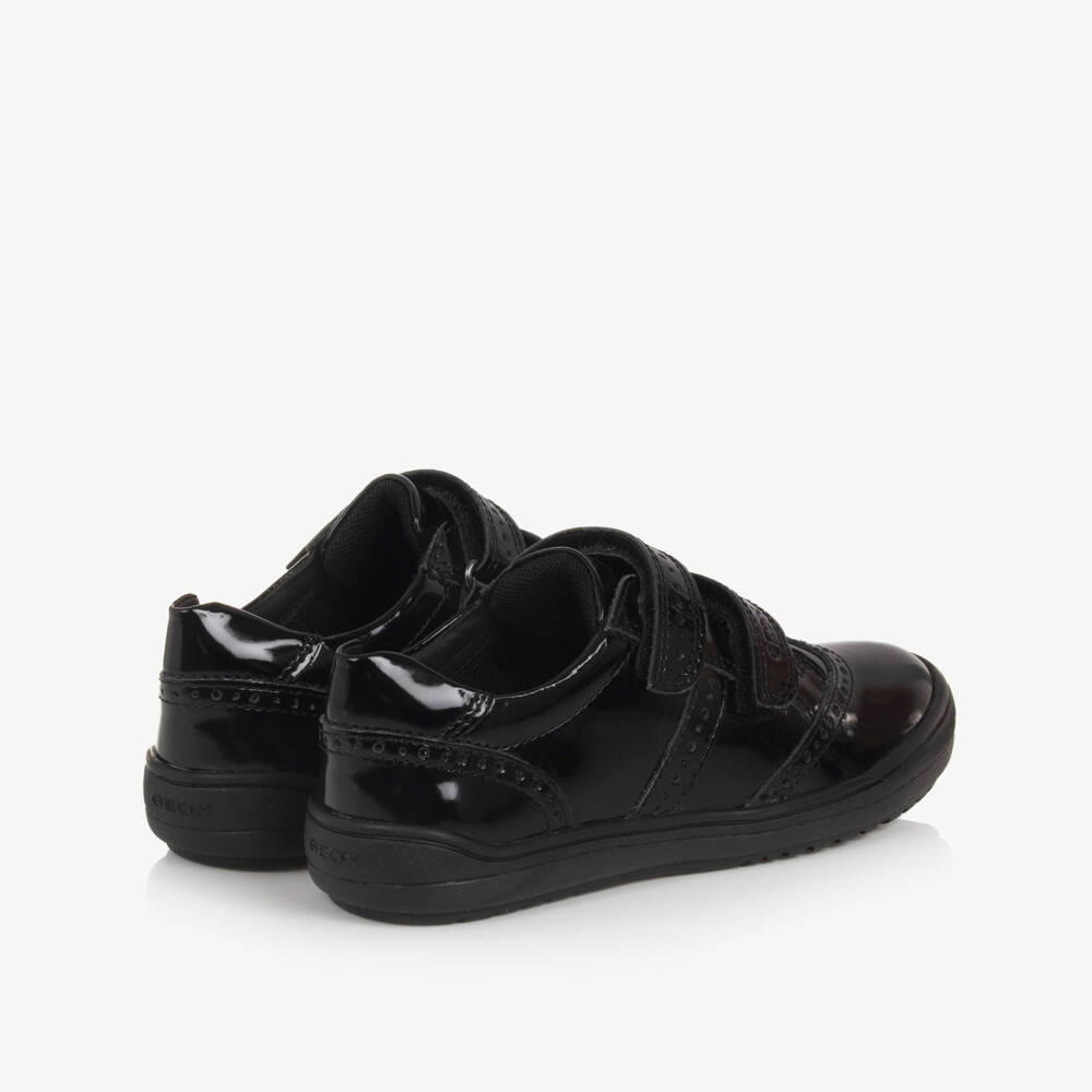 Geox-Girls Black Patent Leather Respira Trainers | Childrensalon