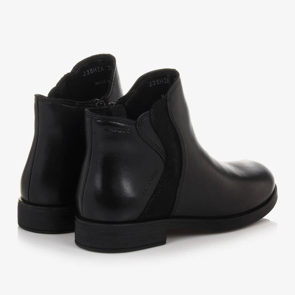 Geox-بوت واقي من الماء جلد لون أسود للبنات | Childrensalon