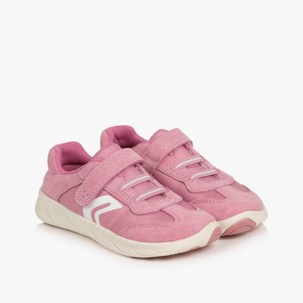 Geox-Girls Dark Pink Barefoot Suede Trainers | Childrensalon