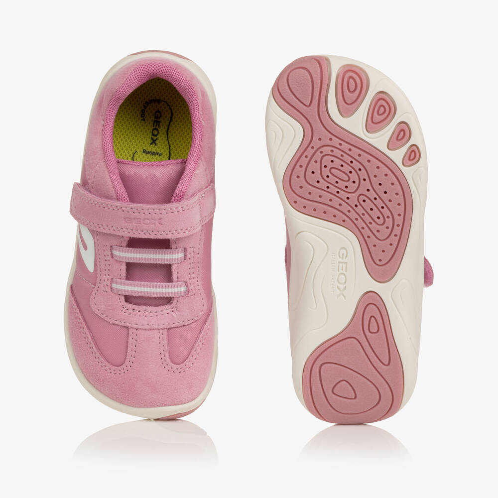 Geox-Girls Dark Pink Barefoot Suede Trainers | Childrensalon