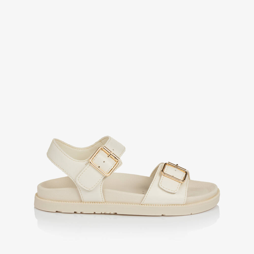 Geox-صندل بأبازيم ذهبية لون عاجي للبنات | Childrensalon
