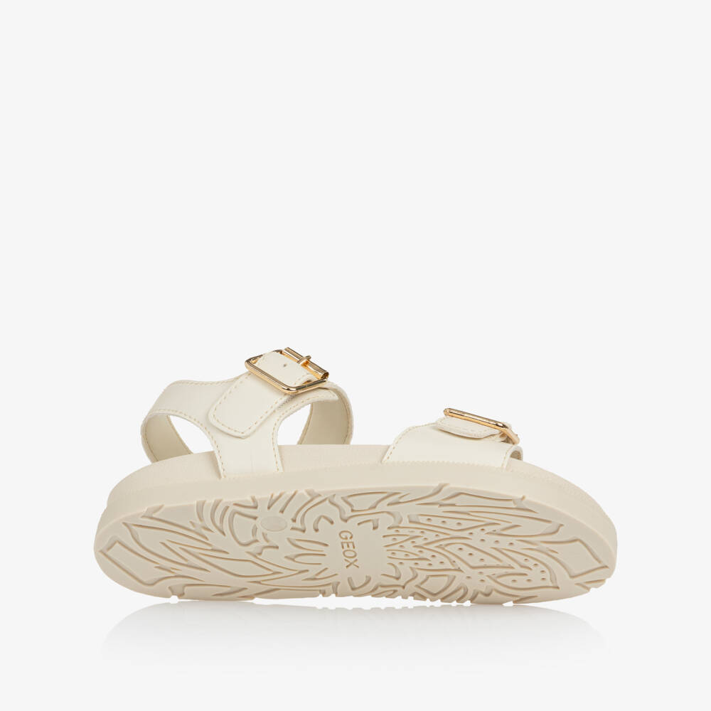 Geox-صندل بأبازيم ذهبية لون عاجي للبنات | Childrensalon