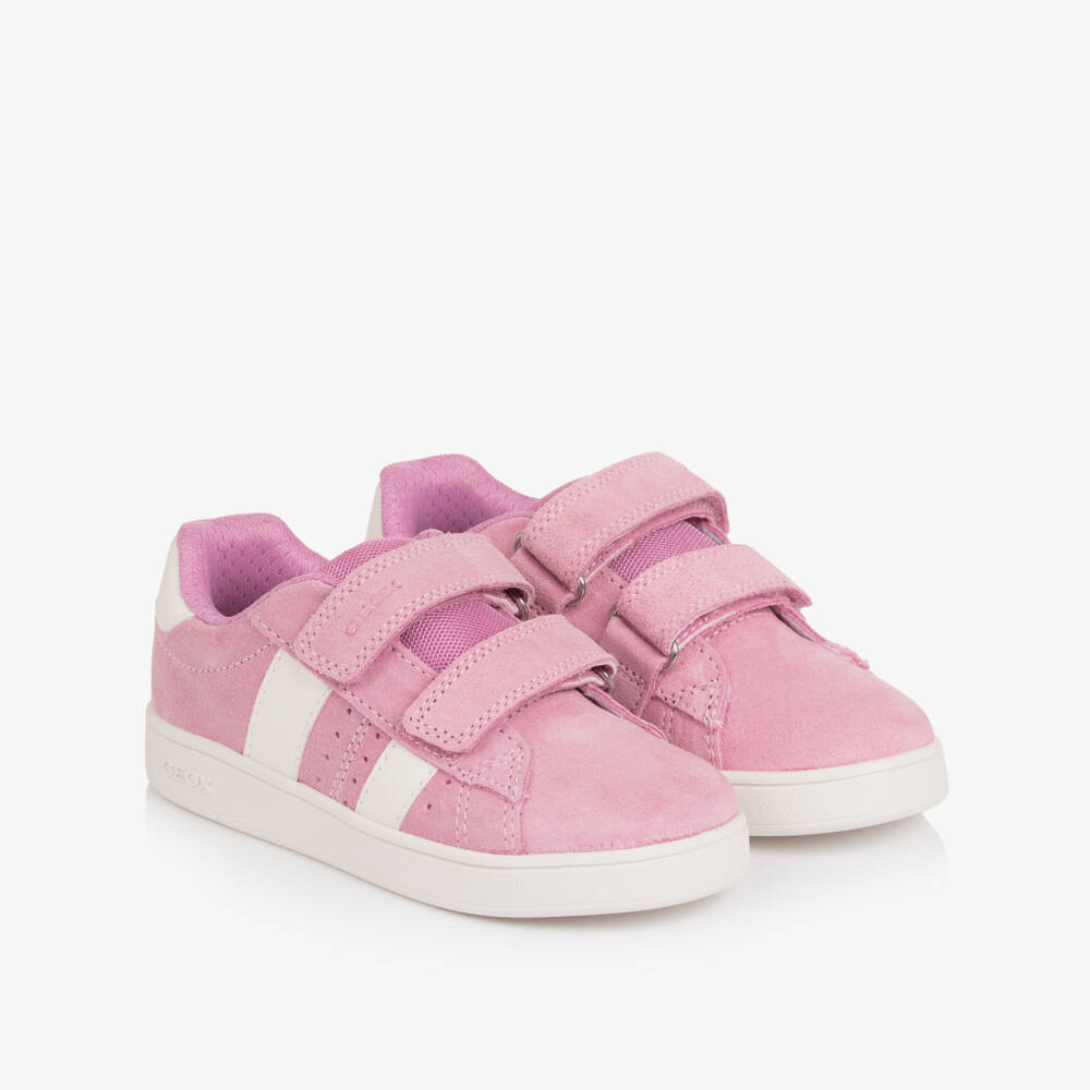 Geox-حذاء رياضي جلد شامواه لون زهري فاتح للبنات | Childrensalon