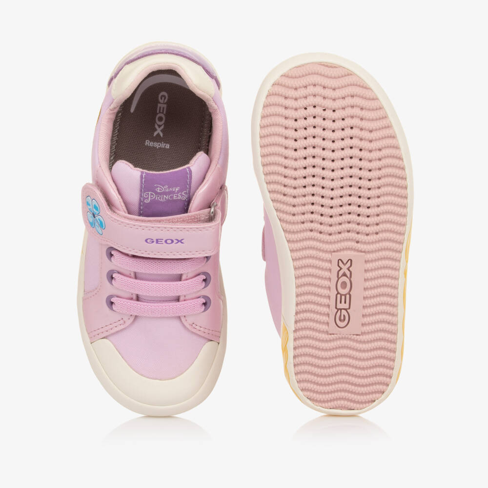 Geox-Girls Pink Canvas & Faux Leather Disney Princess Trainers | Childrensalon