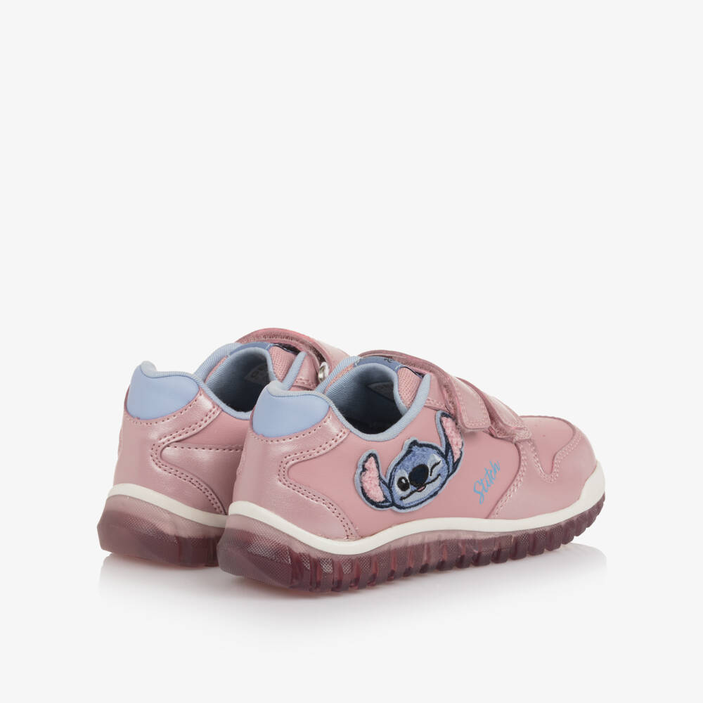 Geox-Girls Pink Disney Stitch Light-Up Trainers  | Childrensalon