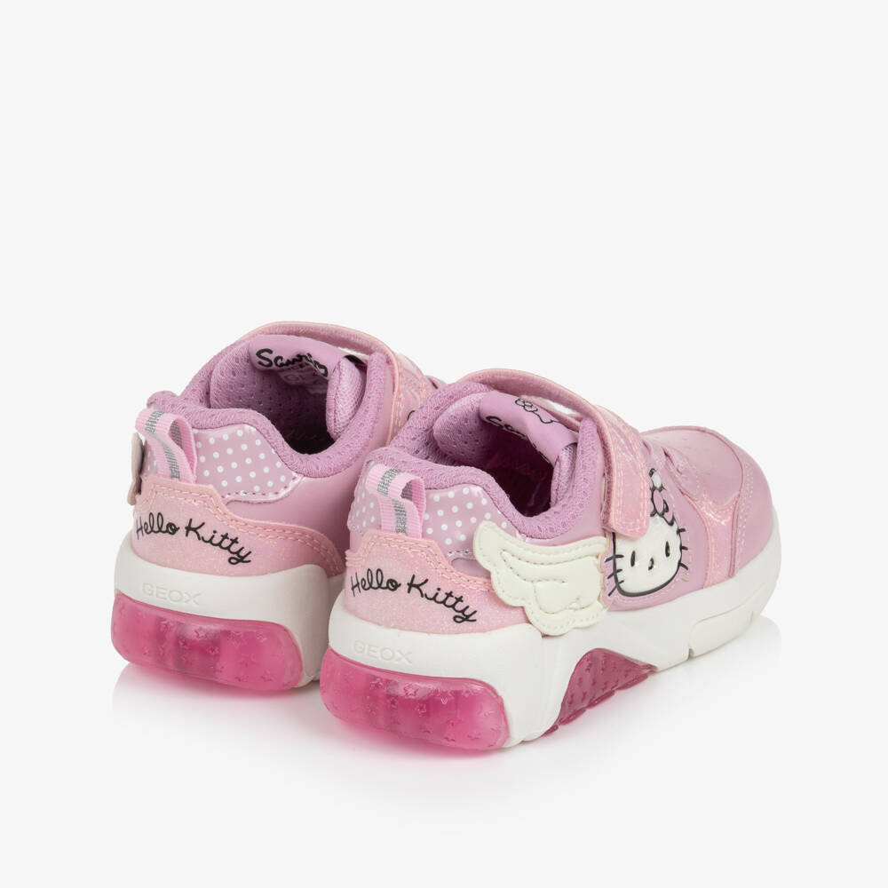Geox-Girls Pink Hello Kitty Trainers with Light Up Soles | Childrensalon
