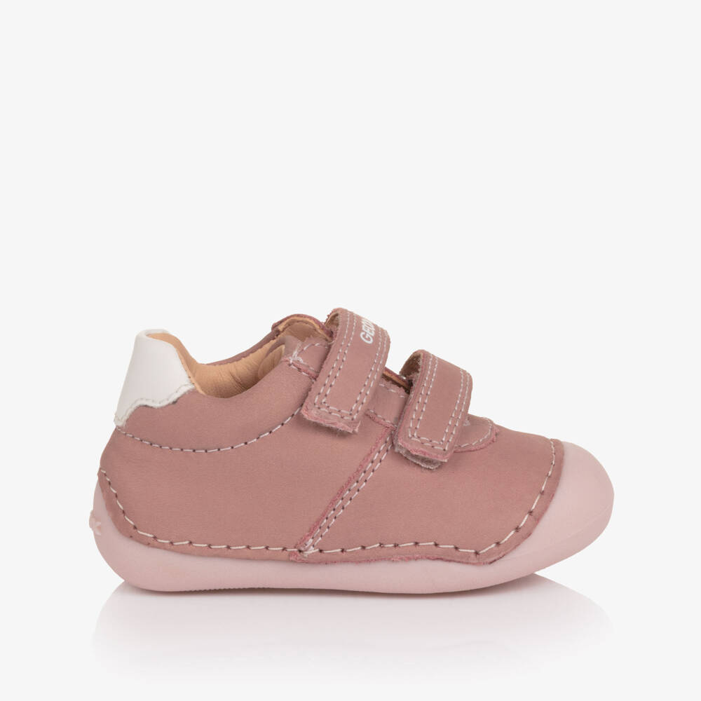 Geox-حذاء لمرحلة بدء المشي جلد لون زهري للبنات | Childrensalon