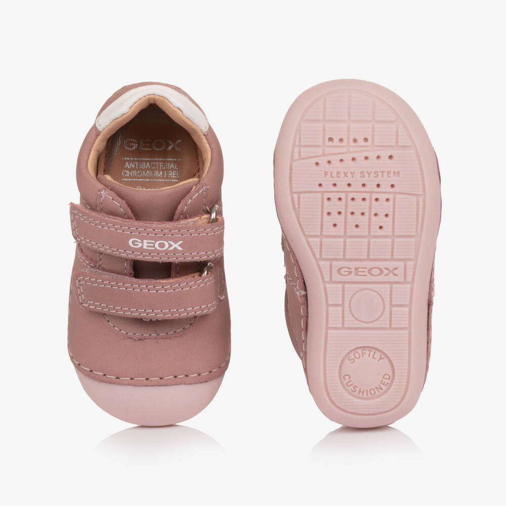 Geox-حذاء لمرحلة بدء المشي جلد لون زهري للبنات | Childrensalon