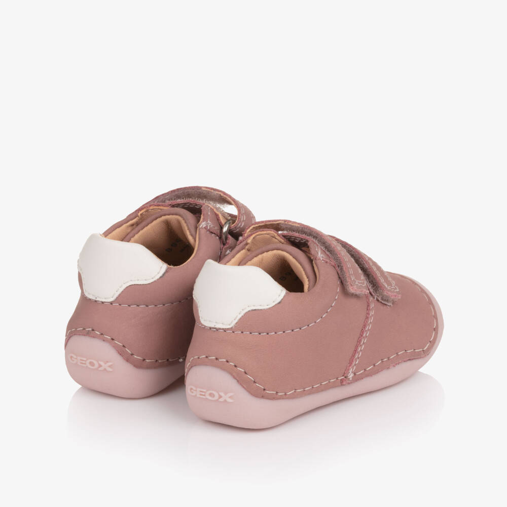 Geox-حذاء لمرحلة بدء المشي جلد لون زهري للبنات | Childrensalon