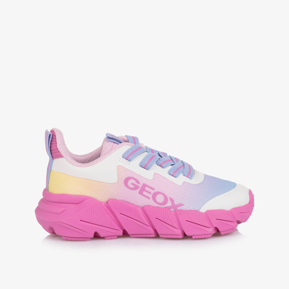 Geox-Girls Pink & Lilac Slip-On Trainers | Childrensalon