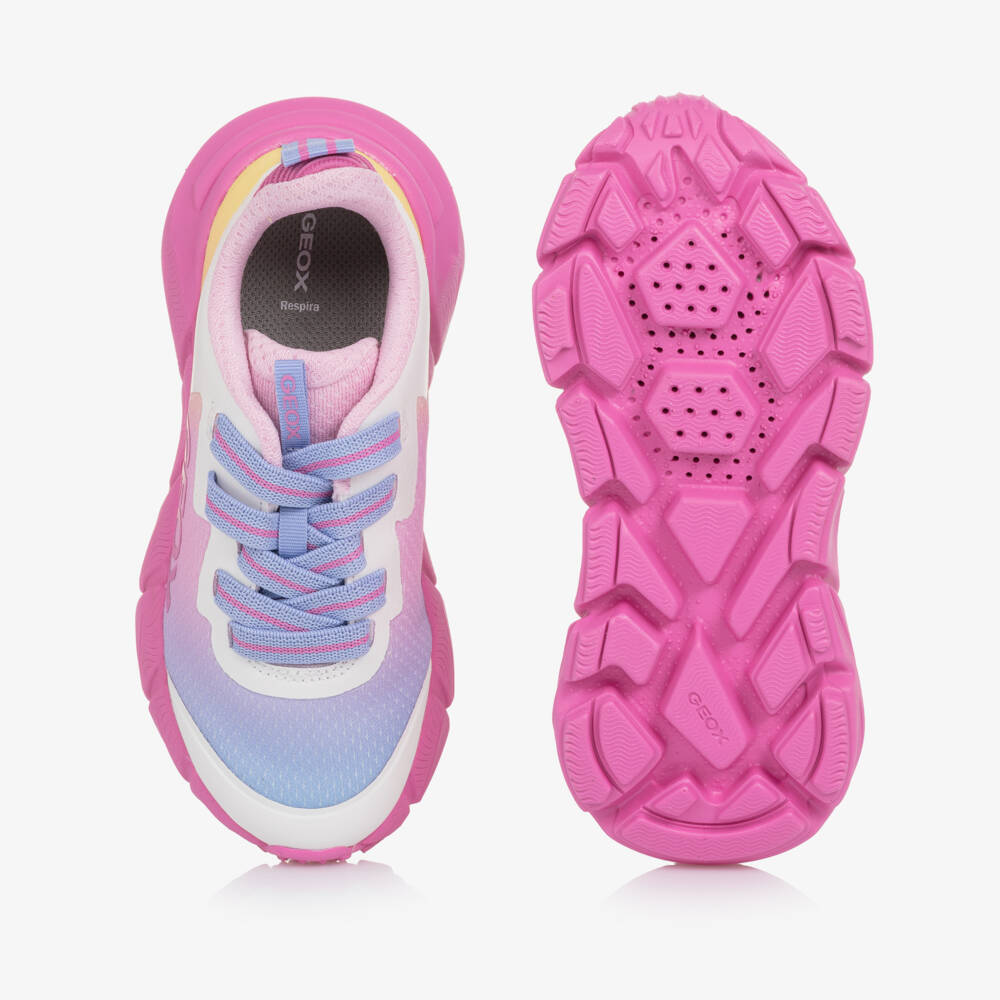 Geox-Girls Pink & Lilac Slip-On Trainers | Childrensalon