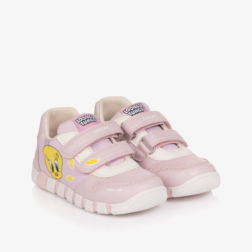 Geox-حذاء رياضي بشريط لاصق لون زهري للبنات | Childrensalon