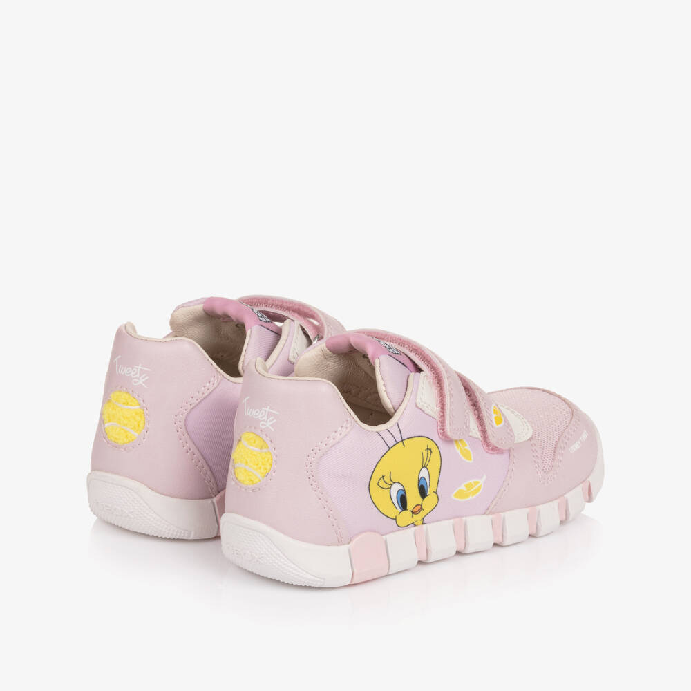 Geox-حذاء رياضي بشريط لاصق لون زهري للبنات | Childrensalon